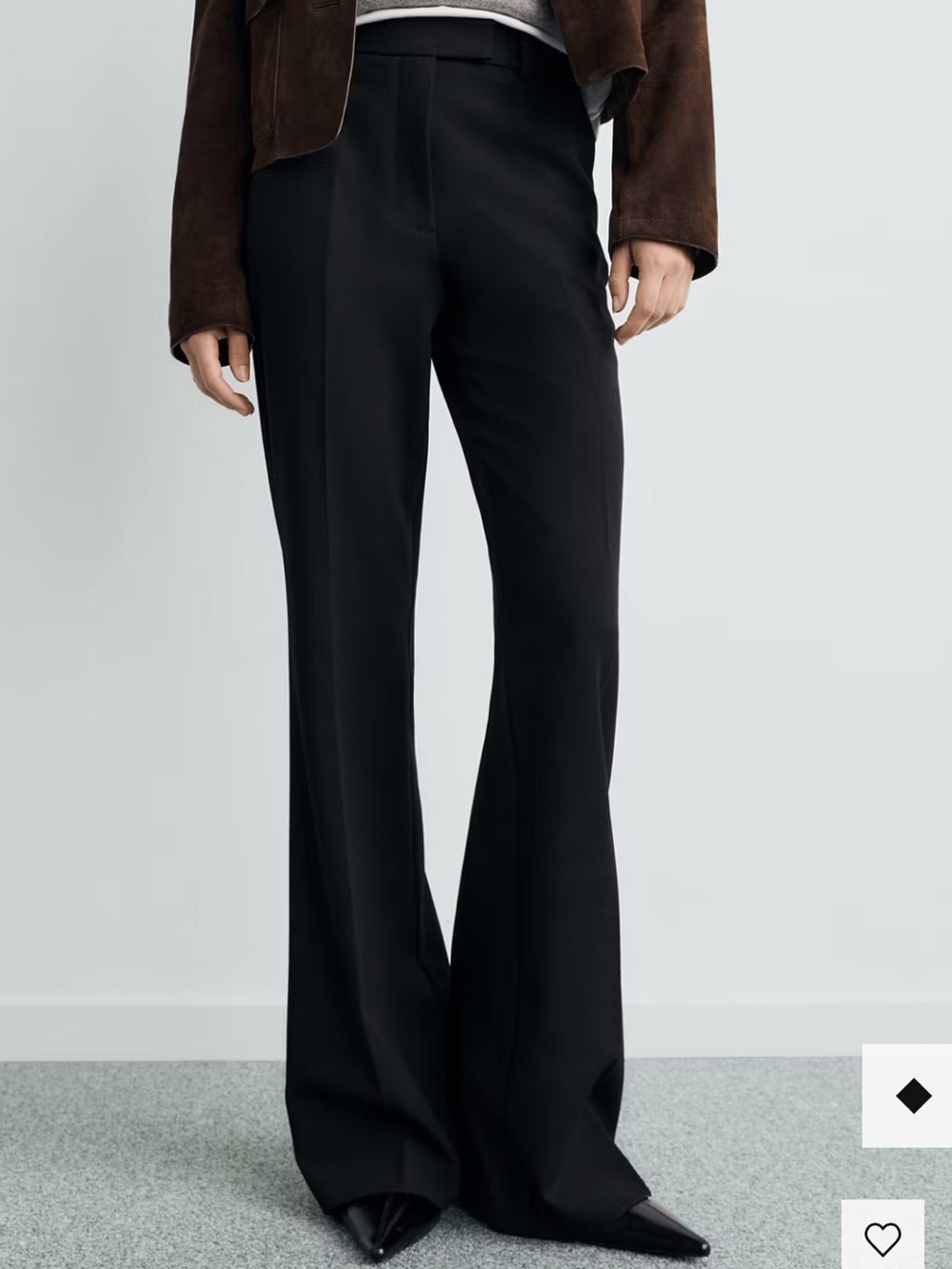 Mango Black High-Waist Wide-Leg Trousers